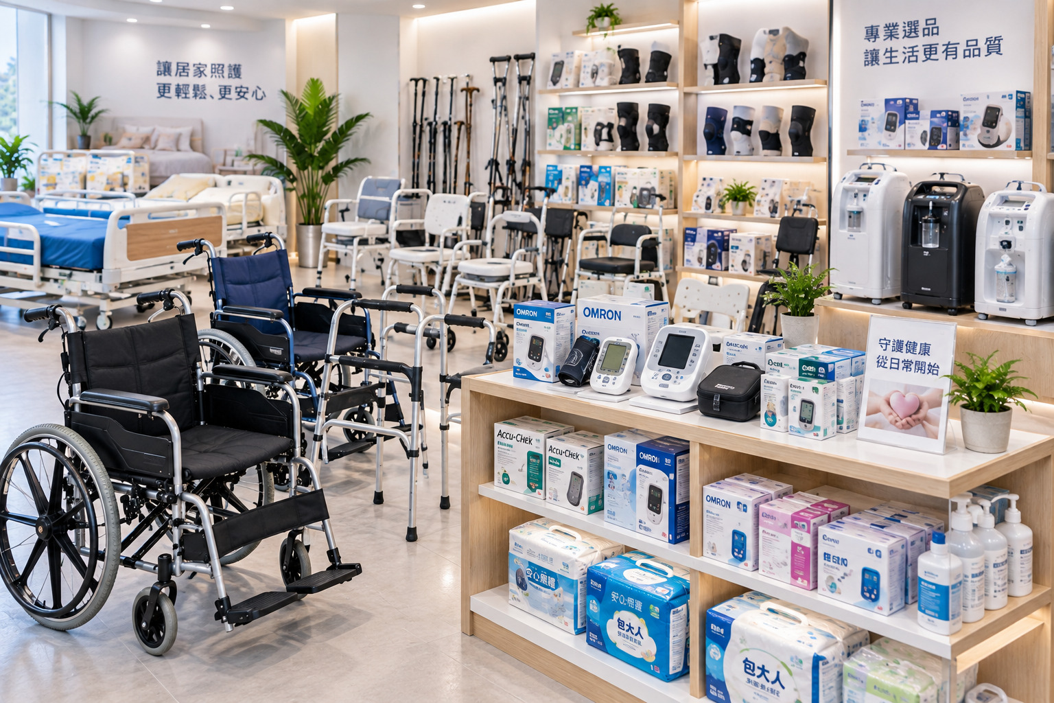 高雄醫療器材行常見居家照護用品展示